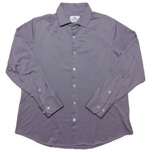 MIZZEN + MAIN Long Sleeve Button Shirt USA Black Checks Medium M Standard Fit